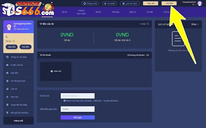 Nạp và rút tiền nhanh chóng tại S666